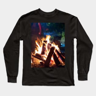 Bonfire in Downtown Portland Long Sleeve T-Shirt